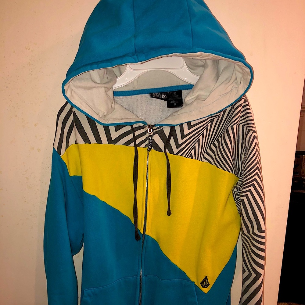 Volcom Golden Turquoise Zebra Zip-Up 🦓🟡💠
